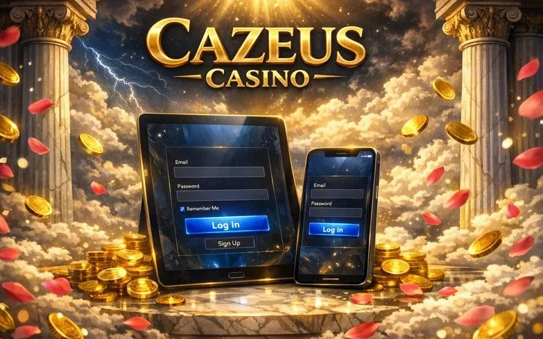 Cazeus Casino login page hero banner